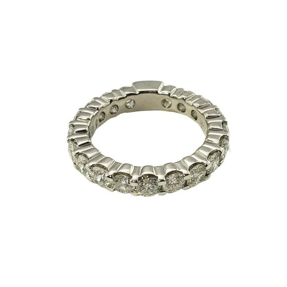 Vintage 14 Karat White Gold Diamond Eternity Band Ring Size 7.25 #11208 - Picture 3 of 9